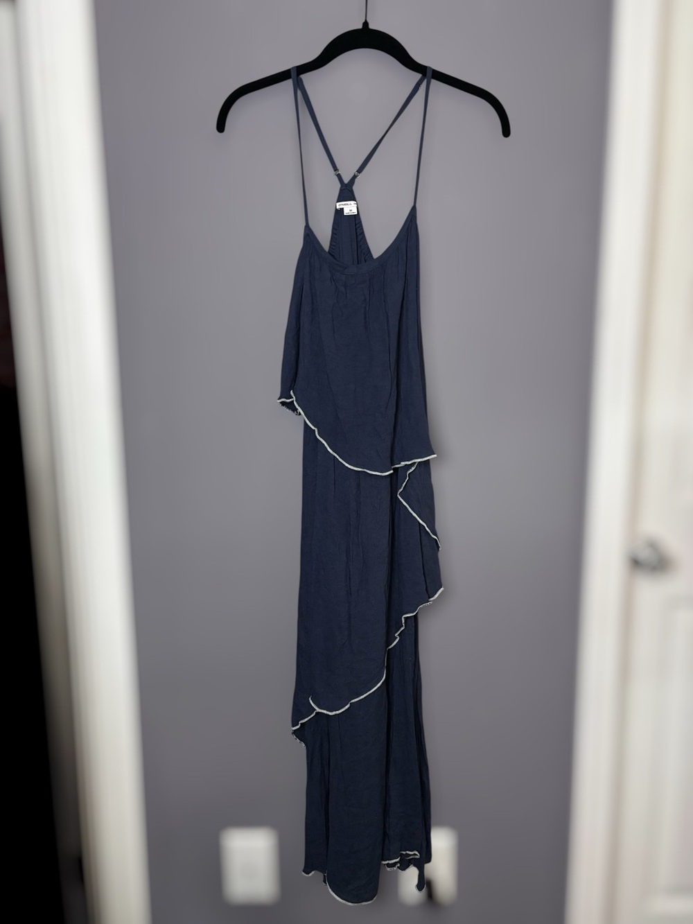 O'Neill Navy Blue Tiered High low Maxi Dress Medium